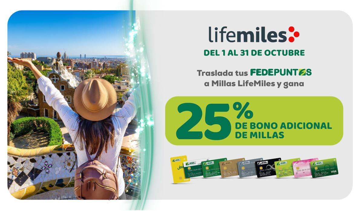 FEDEPUNTOS A MILLAS LIFEMILES